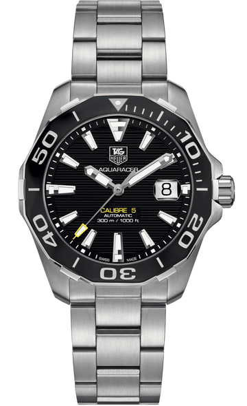  Shop Authentic Tag Heuer Aquaracer Automatic Black Dial Silver Steel Strap Watch for Men - WAY211A.BA0928 - Luxxuri