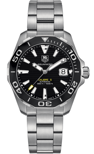  Shop Authentic Tag Heuer Aquaracer Automatic Black Dial Silver Steel Strap Watch for Men - WAY211A.BA0928 - Luxxuri