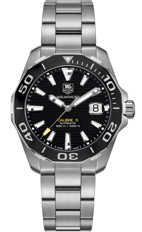  Shop Authentic Tag Heuer Aquaracer Automatic Black Dial Silver Steel Strap Watch for Men - WAY211A.BA0928 - Luxxuri