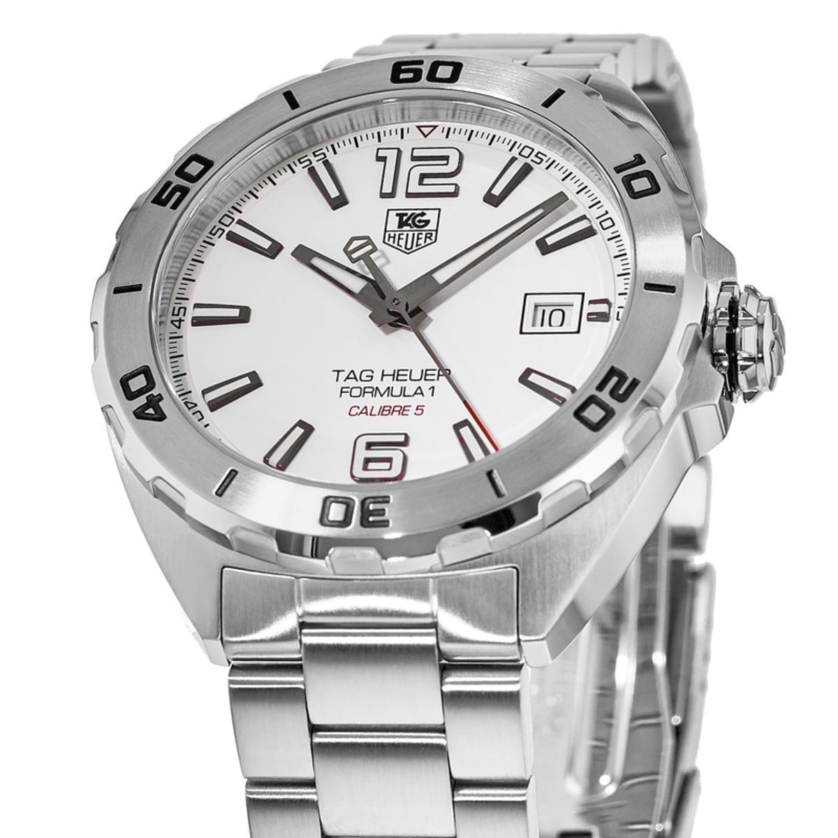  Shop Authentic Tag Heuer Formula 1 Calibre 5 Automatic White Dial Silver Steel Strap Watch for Men - WAZ2114.BA0875 - Luxxuri