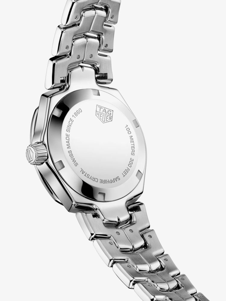  Shop Authentic Tag Heuer Link Quartz Diamonds Mother of Pearl Dial Silver Steel Strap Watch for Women - WBC1312.BA0600 - Luxxuri