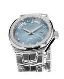  Shop Authentic Tag Heuer Link Quartz Diamonds Blue Mother of Pearl Dial Silver Steel Strap Watch for Women - WBC1313.BA0600 - Luxxuri