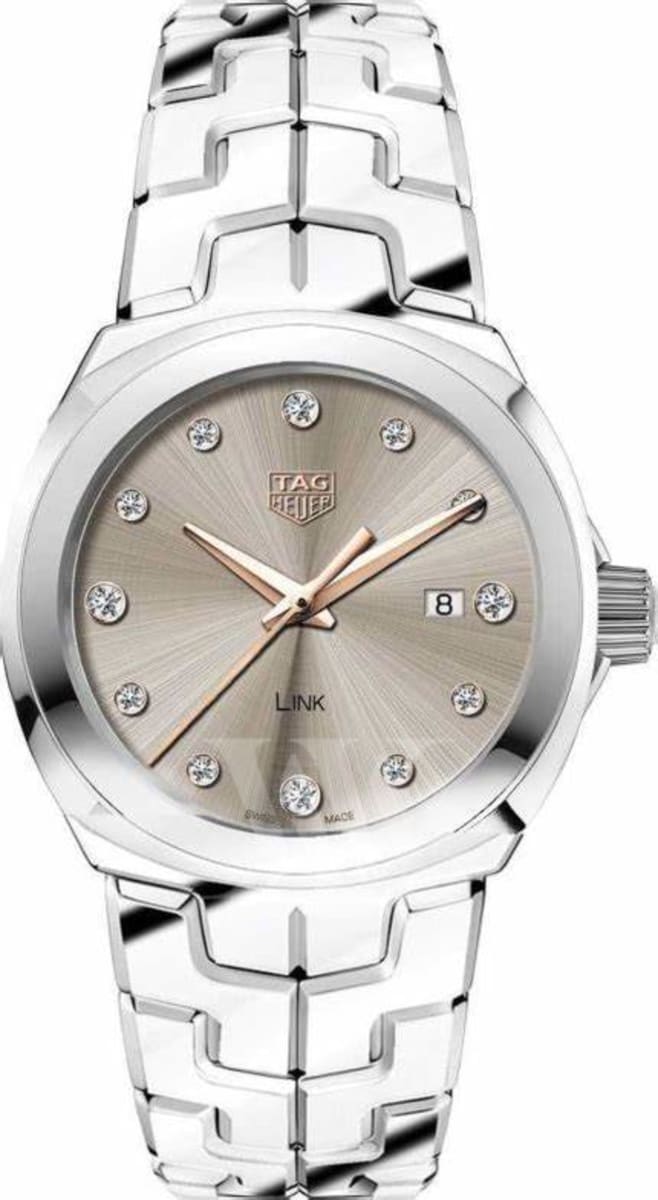  Shop Authentic Tag Heuer Link Quartz Brown Dial Silver Steel Strap Watch for Women - WBC131E.BA0649 - Luxxuri