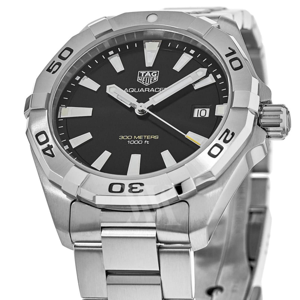  Shop Authentic Tag Heuer Aquaracer Black Dial Silver Steel Strap Watch for Men - WBD1110.BA0928 - Luxxuri
