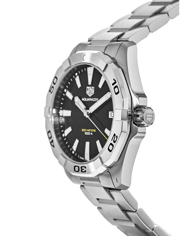  Shop Authentic Tag Heuer Aquaracer Black Dial Silver Steel Strap Watch for Men - WBD1110.BA0928 - Luxxuri