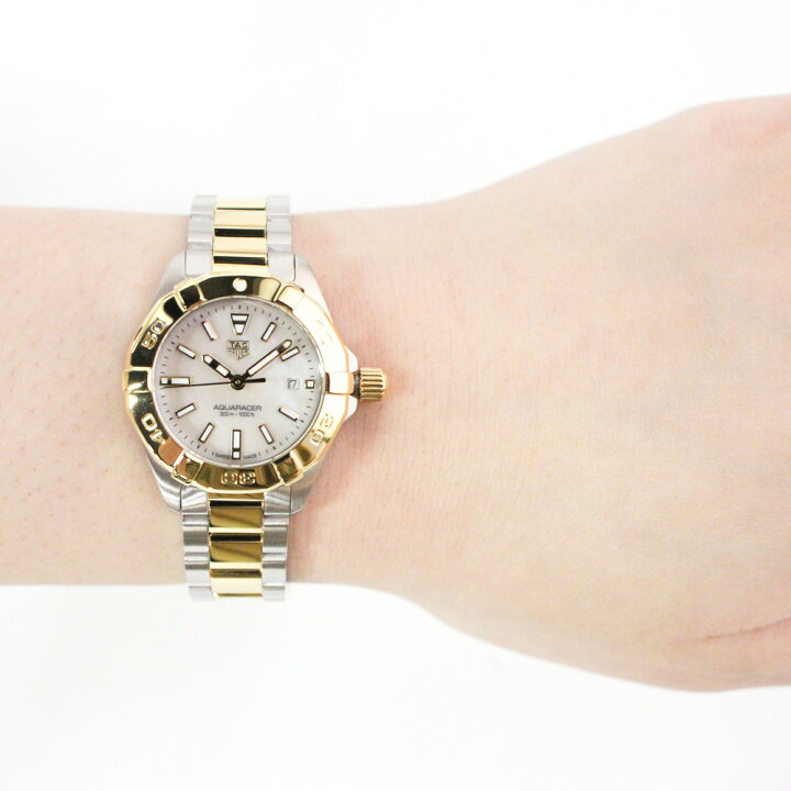  Shop Authentic Tag Heuer Aquaracer Mother of Pearl Dial Two Tone Steel Strap Watch for Men - WBD1420.BB0321 - Luxxuri