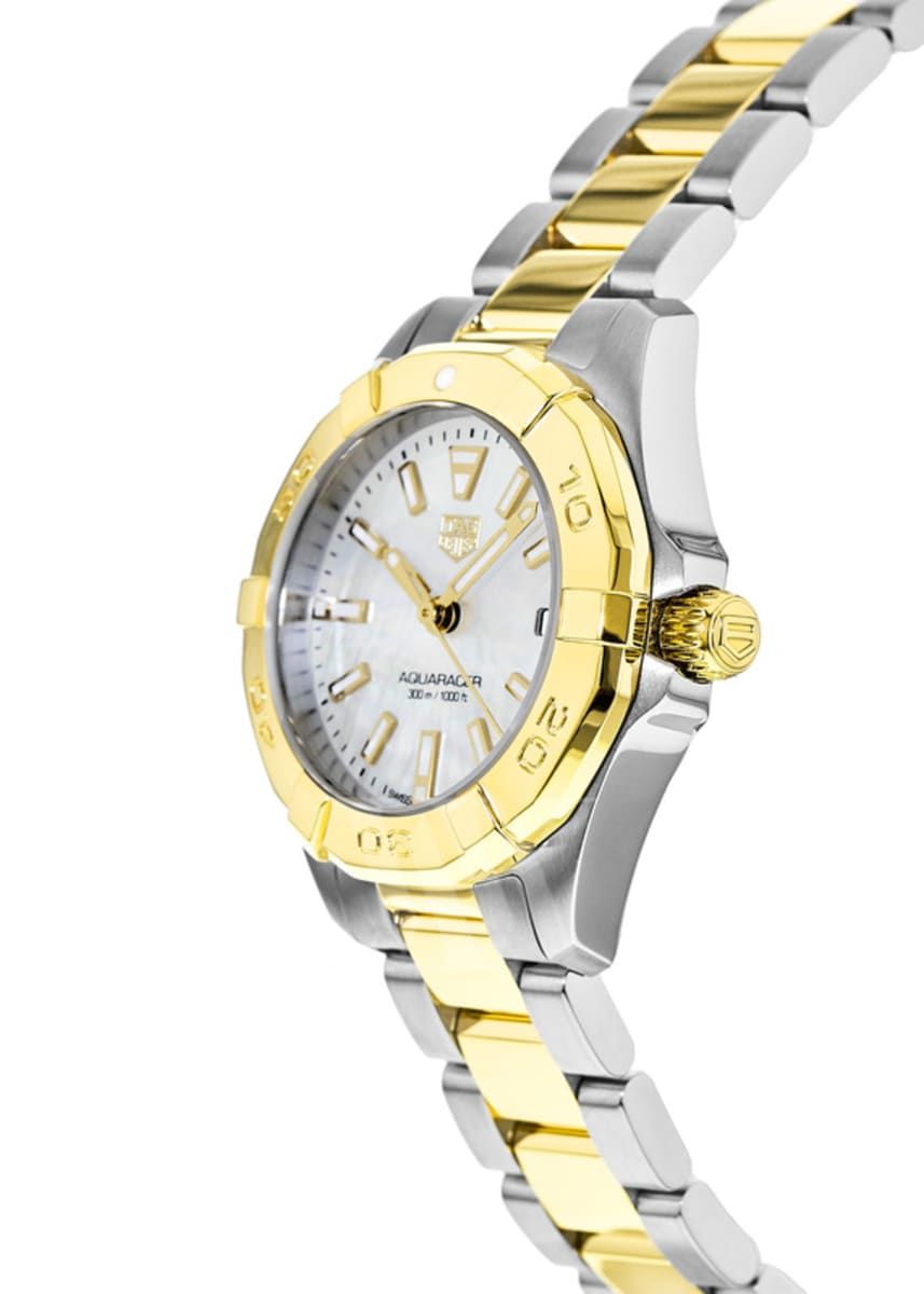  Shop Authentic Tag Heuer Aquaracer Mother of Pearl Dial Two Tone Steel Strap Watch for Men - WBD1420.BB0321 - Luxxuri