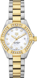  Shop Authentic Tag Heuer Aquaracer Quartz Diamonds Mother of Pearl Dial Two Tone Steel Strap Watch for Women - WBD1423.BB0321 - Luxxuri