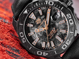  Shop Authentic Tag Heuer Aquaracer Calibre 5 Black NATO Strap Carbon Dial Watch for Men - WBD218A.FC6445 - Luxxuri