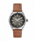 Tag Heuer Autavia Isograph Grey Dial Calfskin Brown Leather Strap Watch for Men - WBE5111.FC8267