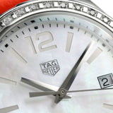  Shop Authentic Tag Heuer Formula 1 Quartz Diamonds Mother of Pearl Dial Orange Leather Strap Watch for Women - WBJ131A.FC8250 - Luxxuri