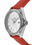  Shop Authentic Tag Heuer Formula 1 Quartz Diamonds Mother of Pearl Dial Orange Leather Strap Watch for Women - WBJ131A.FC8250 - Luxxuri