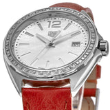  Shop Authentic Tag Heuer Formula 1 Quartz Diamonds Mother of Pearl Dial Orange Leather Strap Watch for Women - WBJ131A.FC8250 - Luxxuri