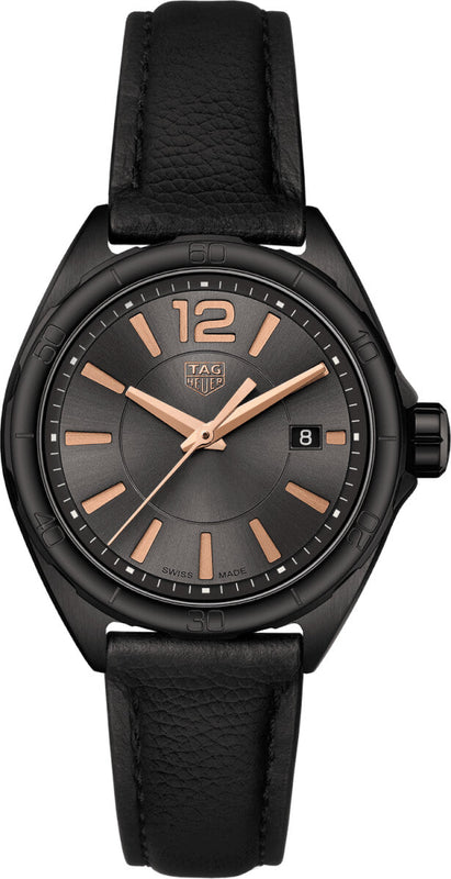  Shop Authentic Tag Heuer Formula 1 Quartz Black Dial Black Leather Strap Watch for Women - WBJ1414.FC8234 - Luxxuri