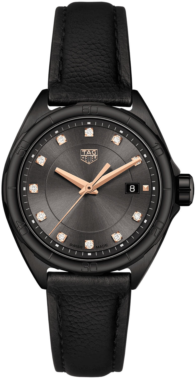  Shop Authentic Tag Heuer Formula 1 Diamonds Black Dial Black Leather Strap Watch for Women - WBJ1417.FC8234 - Luxxuri