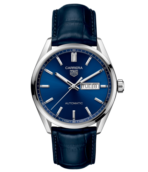  Shop Authentic Tag Heuer Carrera Day Date Blue Dial Blue Leather Strap Watch for Men - WBN2012.FC6502 - Luxxuri