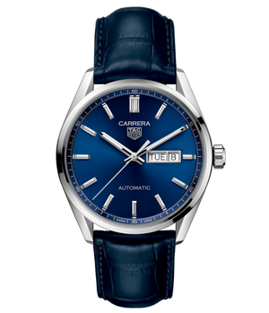  Shop Authentic Tag Heuer Carrera Day Date Blue Dial Blue Leather Strap Watch for Men - WBN2012.FC6502 - Luxxuri