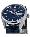  Shop Authentic Tag Heuer Carrera Day Date Blue Dial Blue Leather Strap Watch for Men - WBN2012.FC6502 - Luxxuri