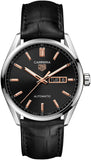  Shop Authentic Tag Heuer Carrera Day Date Black Dial Black Leather Strap Watch for Men - WBN2013.FC6503 - Luxxuri
