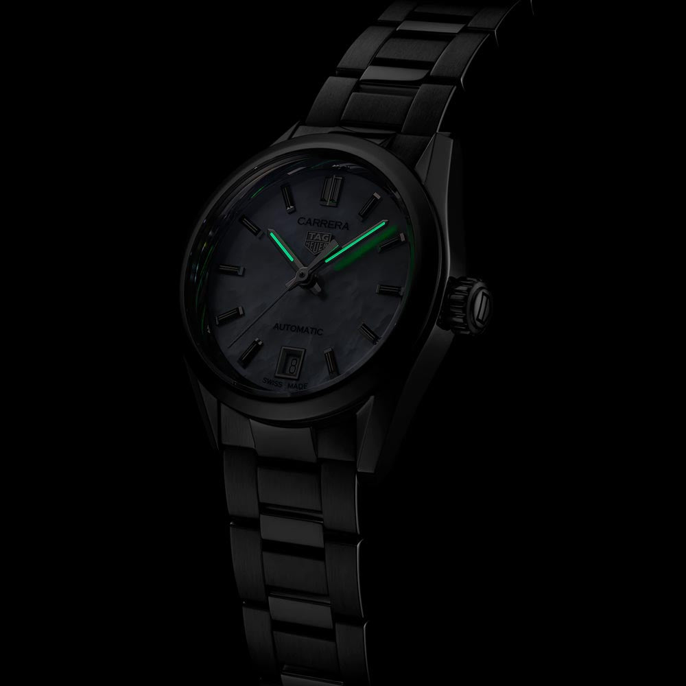  Shop Authentic Tag Heuer Carrera Mother of Pearl Dial Silver Steel Strap Watch for Women - WBN2410.BA0621 - Luxxuri