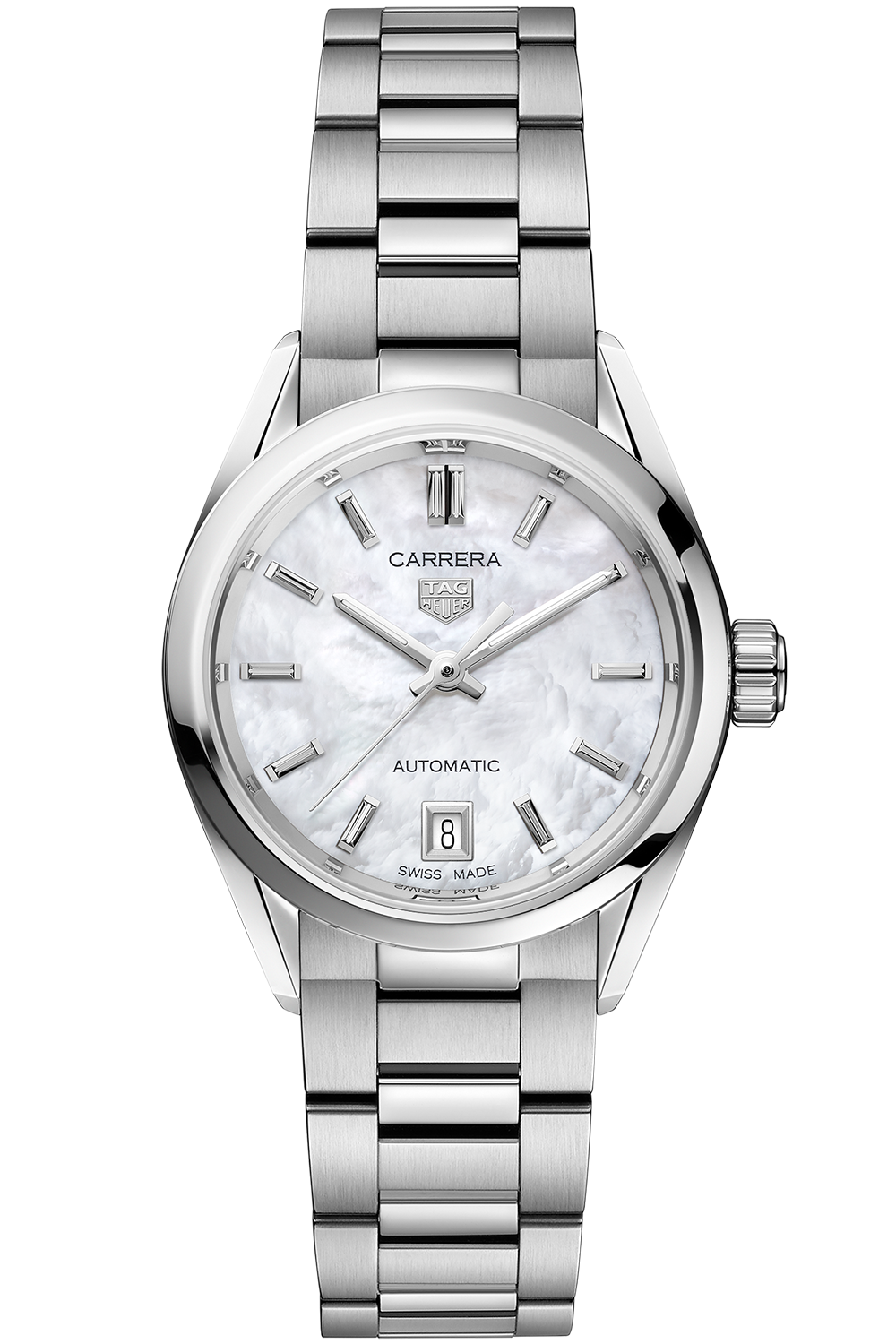  Shop Authentic Tag Heuer Carrera Mother of Pearl Dial Silver Steel Strap Watch for Women - WBN2410.BA0621 - Luxxuri