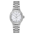  Shop Authentic Tag Heuer Carrera Date Diamonds Mother of Pearl Dial Silver Steel Strap Watch for Women - WBN2414.BA0621 - Luxxuri
