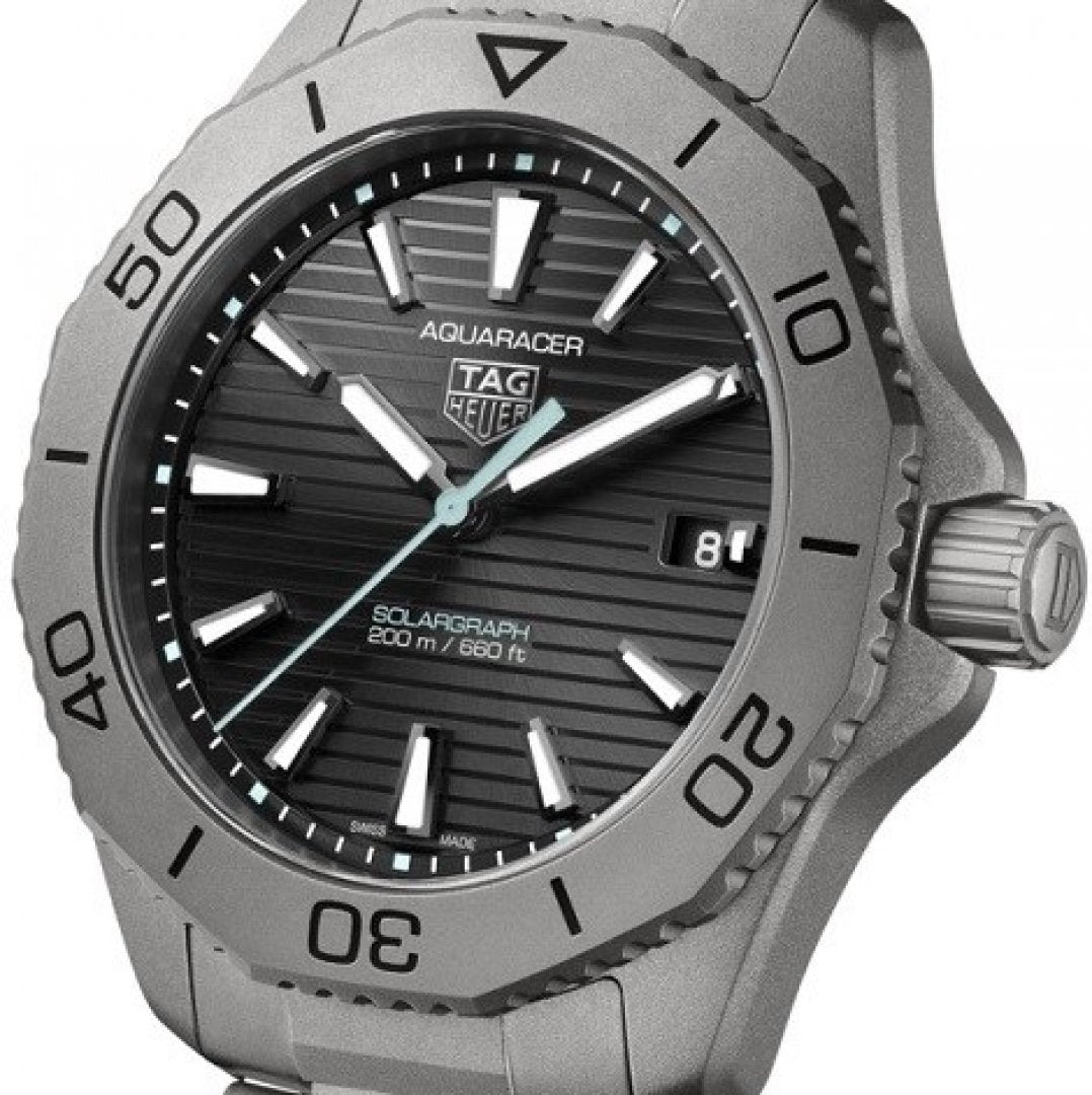  Shop Authentic Tag Heuer Aquaracer Professional 200 Solargraph Quartz Black Dial Silver Steel Strap Watch for Men - WBP1180.BF0000 - Luxxuri