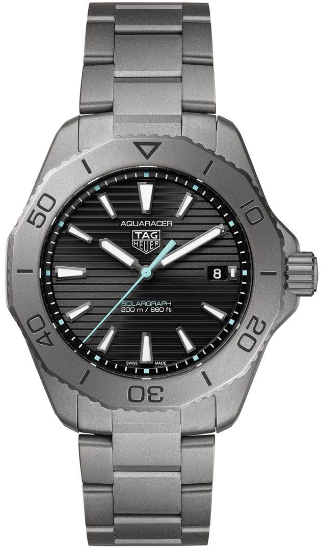  Shop Authentic Tag Heuer Aquaracer Professional 200 Solargraph Quartz Black Dial Silver Steel Strap Watch for Men - WBP1180.BF0000 - Luxxuri