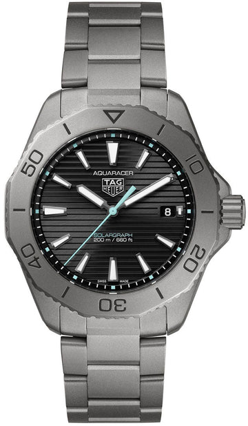  Shop Authentic Tag Heuer Aquaracer Professional 200 Solargraph Quartz Black Dial Silver Steel Strap Watch for Men - WBP1180.BF0000 - Luxxuri