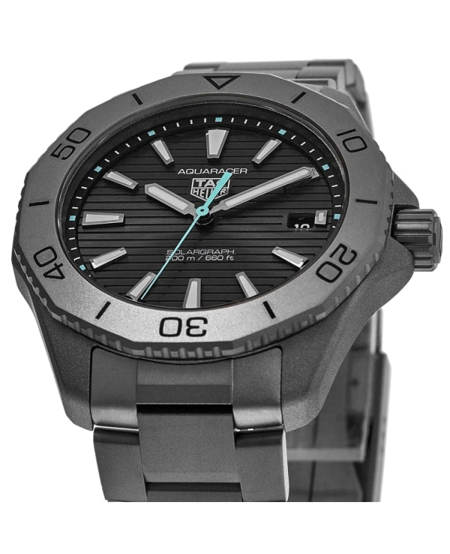  Shop Authentic Tag Heuer Aquaracer Professional 200 Solargraph Quartz Black Dial Silver Steel Strap Watch for Men - WBP1180.BF0000 - Luxxuri