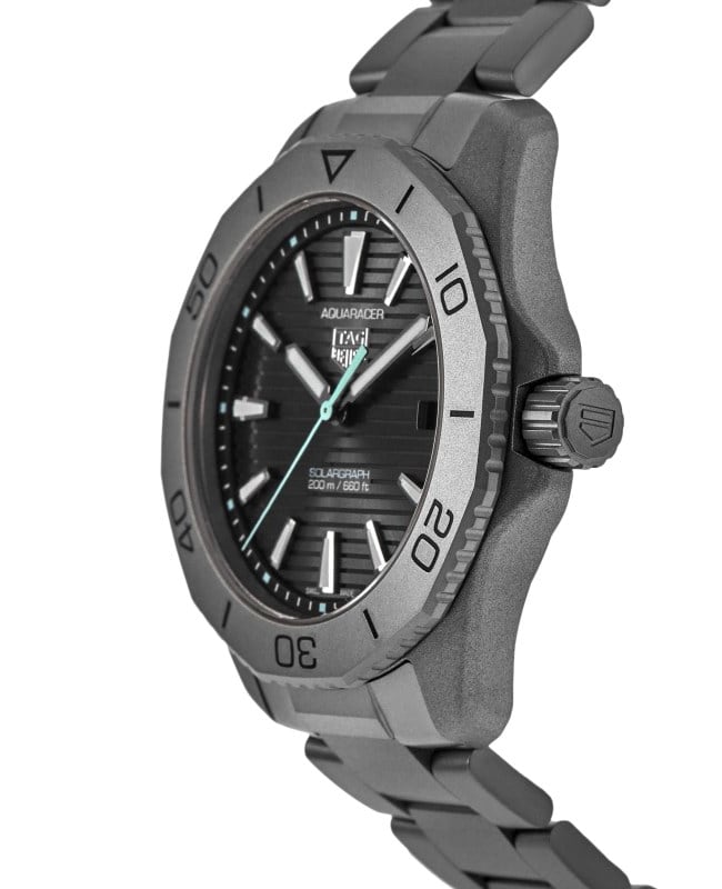  Shop Authentic Tag Heuer Aquaracer Professional 200 Solargraph Quartz Black Dial Silver Steel Strap Watch for Men - WBP1180.BF0000 - Luxxuri