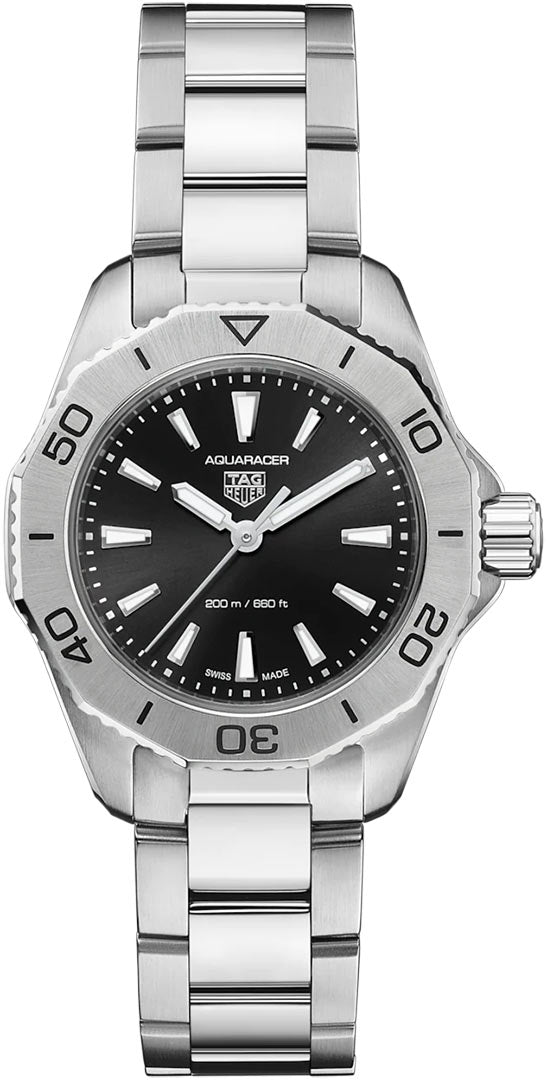  Shop Authentic Tag Heuer Aquaracer Professional 200 Quartz Black Dial Silver Steel Strap Watch for Women - WBP1410.BA0622 - Luxxuri