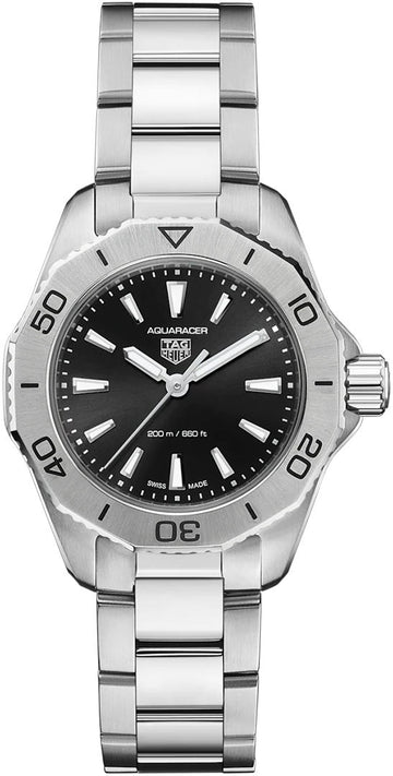  Shop Authentic Tag Heuer Aquaracer Professional 200 Quartz Black Dial Silver Steel Strap Watch for Women - WBP1410.BA0622 - Luxxuri