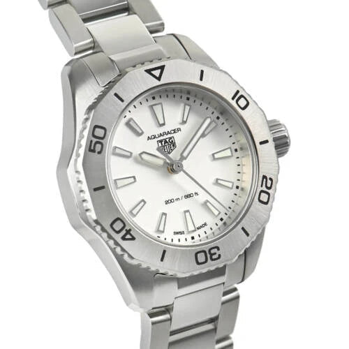  Shop Authentic Tag Heuer Aquaracer Professional 200 Quartz White Dial Silver Steel Strap Watch for Women - WBP1411.BA0622 - Luxxuri