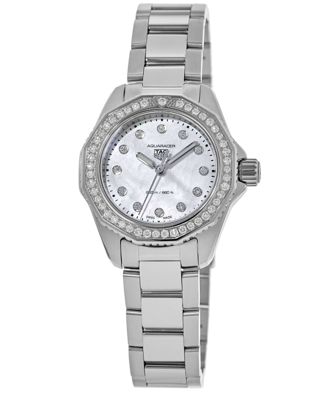  Shop Authentic Tag Heuer Aquaracer Professional 200 Quartz Diamond Mother of Pearl Dial Silver Steel Strap Watch for Women - WBP1417.BA0622 - Luxxuri