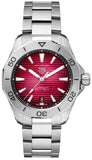  Shop Authentic Tag Heuer Aquaracer Professional 200 Automatic Red Dial Silver Steel Strap Watch for Men - WBP2114.BA0627 - Luxxuri
