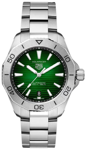  Shop Authentic Tag Heuer Aquaracer Professional 200 Automatic Green Dial Silver Steel Strap Watch for Men - WBP2115.BA0627 - Luxxuri