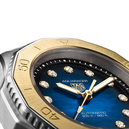  Shop Authentic Tag Heuer Aquaracer Professional 200 Automatic Diamonds Blue Dial Blue Rubber Strap Watch for Women - WBP2450.FT6215 - Luxxuri