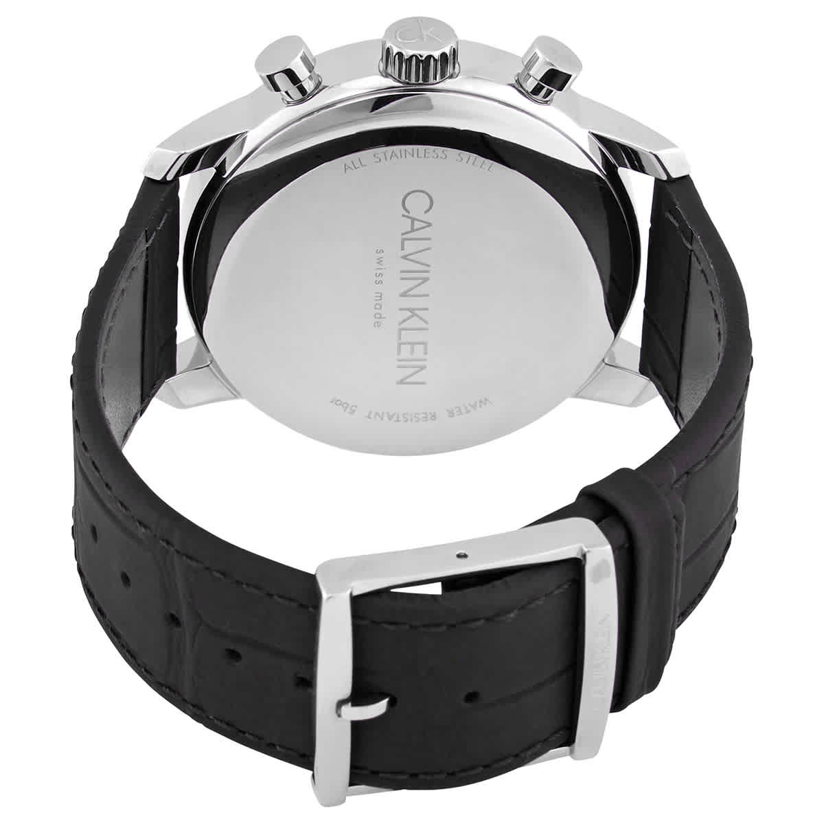  Shop Authentic Calvin Klein City Chronograph Black Dial Black Leather Strap Watch for Men - K2G271C3 - Luxxuri