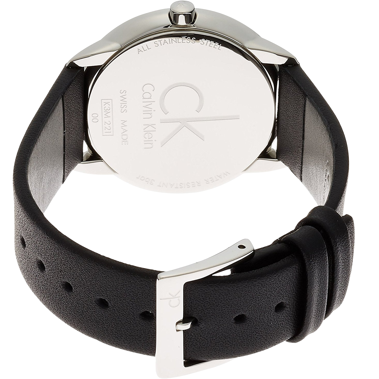  Shop Authentic Calvin Klein Minimal Grey Dial Black Leather Strap Watch for Men - K3M221C4 - Luxxuri