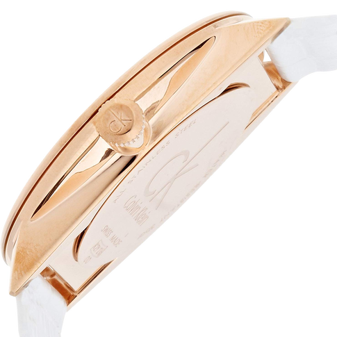  Shop Authentic Calvin Klein Accent Silver Dial White Leather Strap Watch for Women - K2Y216K6 - Luxxuri