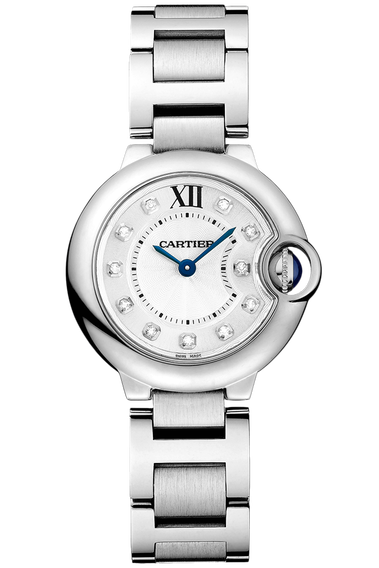  Shop Authentic Cartier Ballon Bleu de Cartier Diamonds Silver Dial Silver Steel Strap Watch for Women - WE902073 - Luxxuri