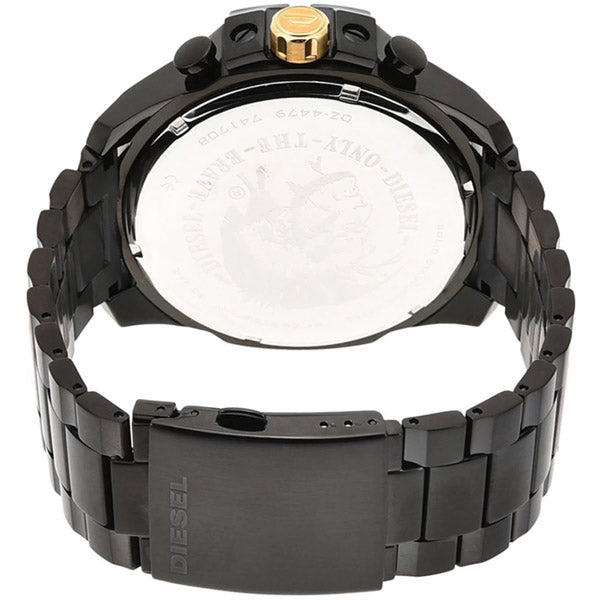  Shop Authentic Diesel Mega Chief Chronograph Grey Dial Black Steel Strap Watch For Men - DZ4479 - Luxxuri