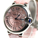  Shop Authentic Cartier Ballon Bleu De Cartier Pink Dial Pink Leather Strap Watch for Women - WSBB0007 - Luxxuri