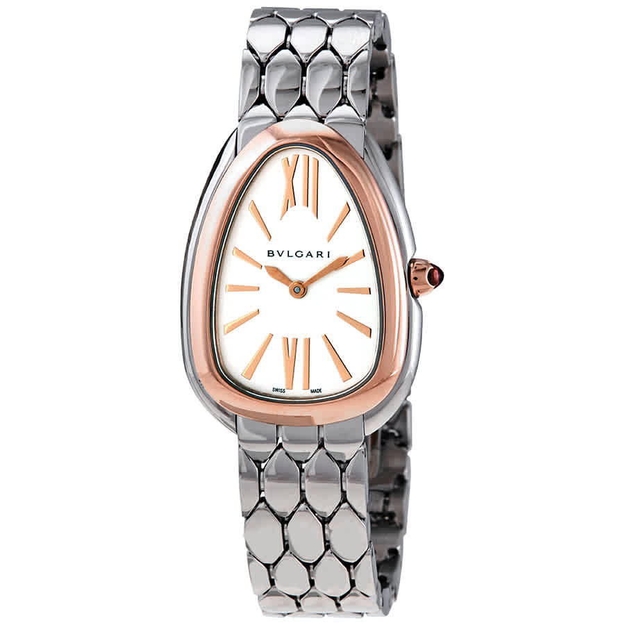  Shop Authentic Bvlgari Serpenti Seduttori Quartz Silver Dial Silver Steel Strap Watch for Women - SERPENTI103144 - Luxxuri