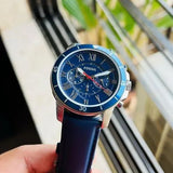  Shop Authentic Fossil Grant Chronograph Blue Dial Blue Leather Strap Watch for Men - FS5373 - Luxxuri