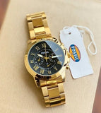 Shop Authentic Fossil Grant Chronograph Black Dial Gold Steel Strap Watch for Men - FS4815 - Luxxuri