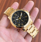  Shop Authentic Fossil Grant Chronograph Black Dial Gold Steel Strap Watch for Men - FS4815 - Luxxuri