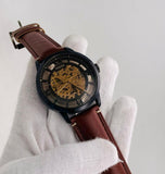  Shop Authentic Fossil Townsman Automatic Skeleton Brown Dial Brown Leather Strap Watch for Men - ME3098 - Luxxuri