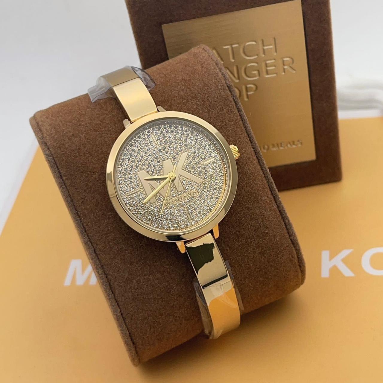  Shop Authentic Michael Kors Parker Crystals Gold Dial Gold Steel Strap Watch For Women - MK4469 - Luxxuri